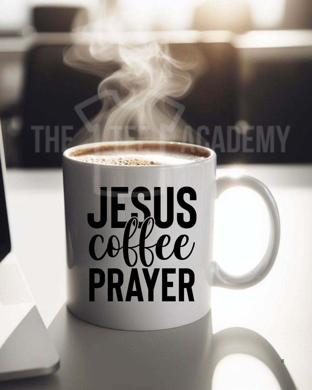 UV DTF Cup Decal - Jesus, Coffee, Prayer