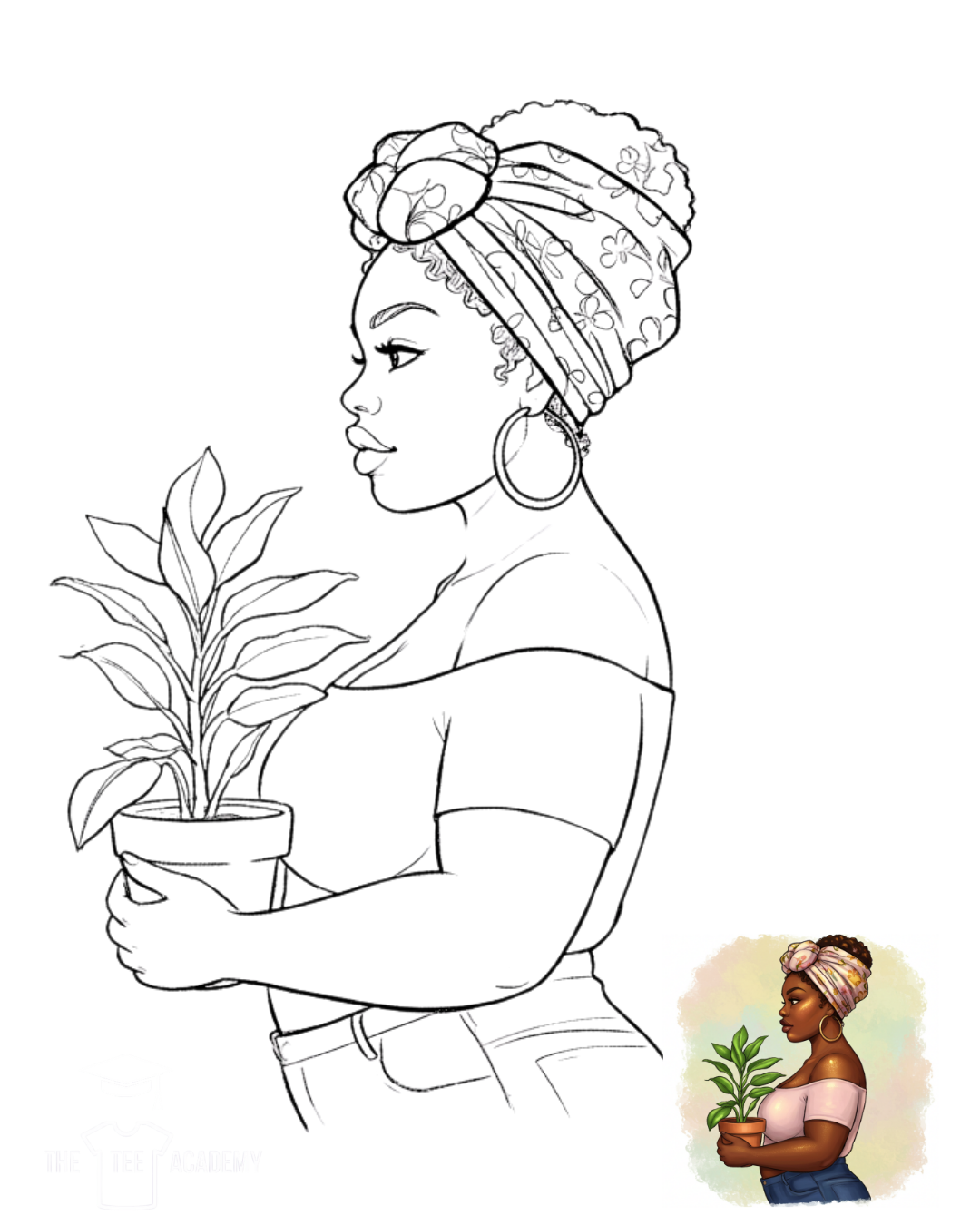 (Sketch Art) Plant Babe-Screen Print Transfer