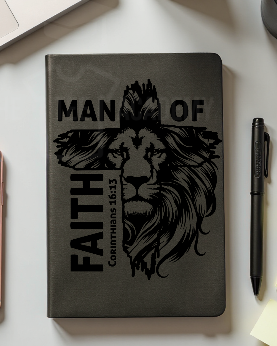 UV DTF Planner Cover Decal- (Lion) Man Of Faith