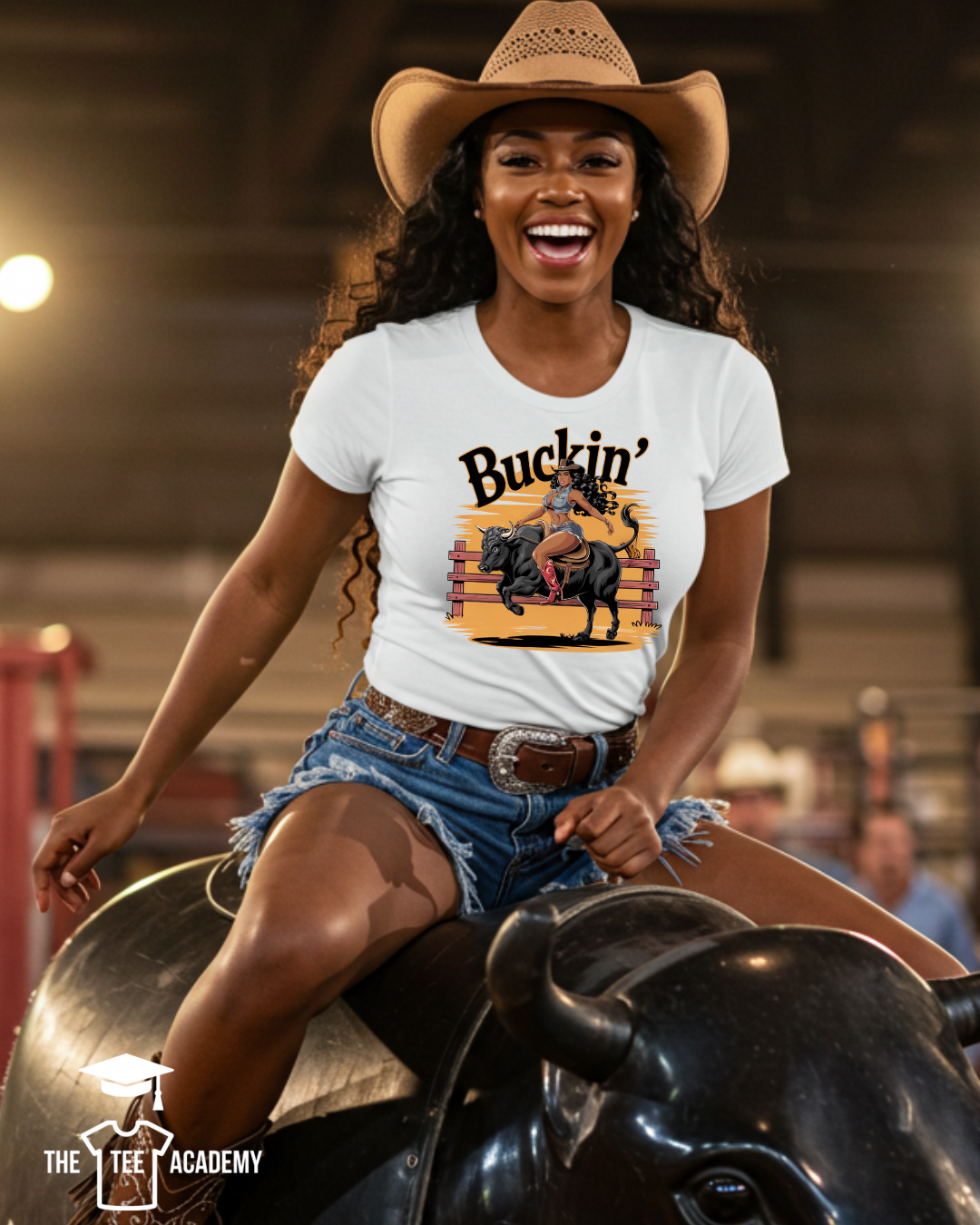 Buckin'- Matte Clear Film Screen Print Transfer