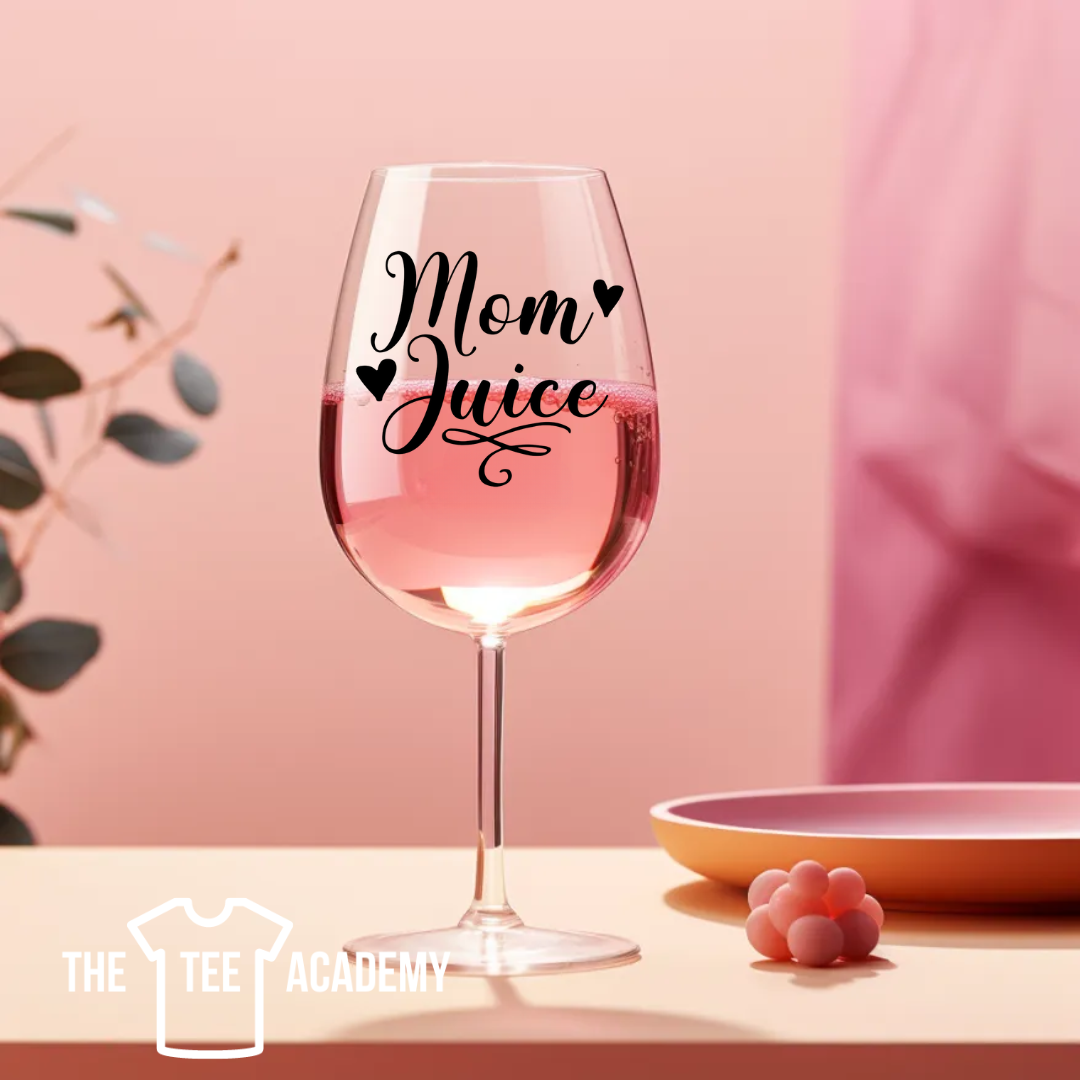 Mom Juice Wine Glasses on