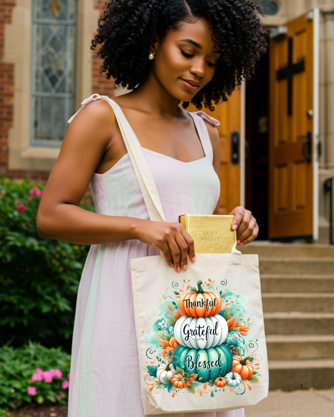 Thankful,Grateful,Blessed-Matte Clear Film Screen Print Transfer