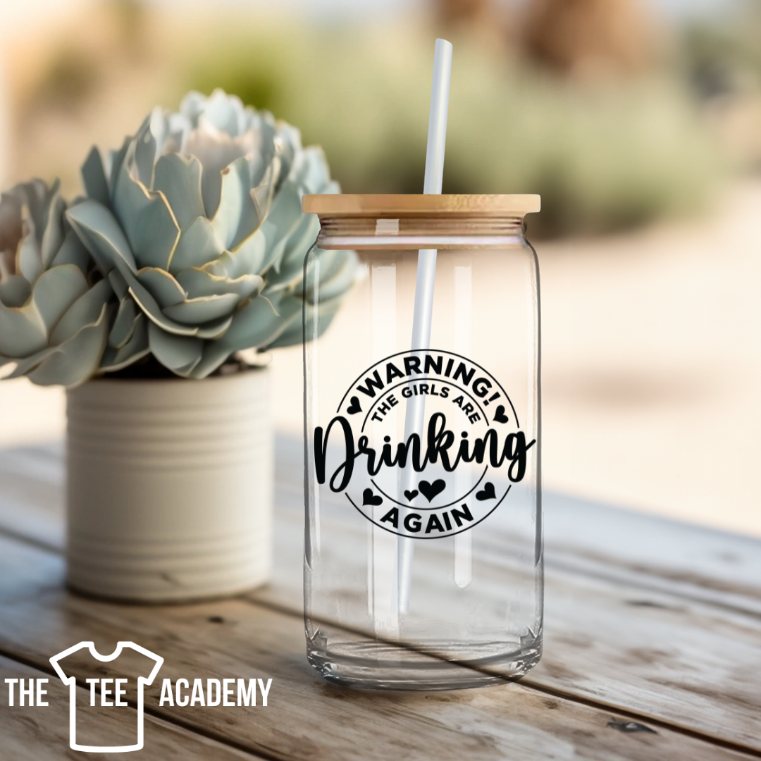 Warning- UV DTF Cup Decal