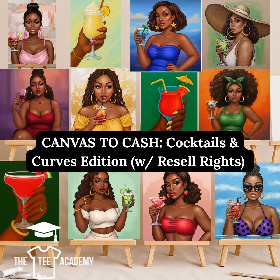 Canvas to Cash: Cocktails & Curves Digital Paint Kit Bundle