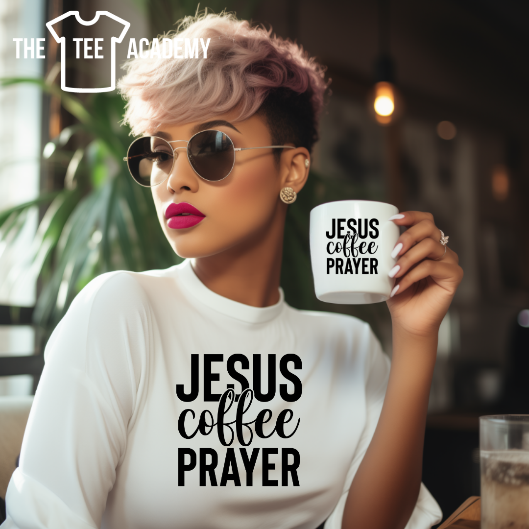 Jesus Coffee Prayer - Screen Print Transfer