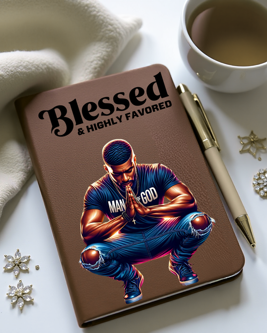 (Pre Order) UV DTF Planner Cover Decal- (Man) Blessed & Highly Favored