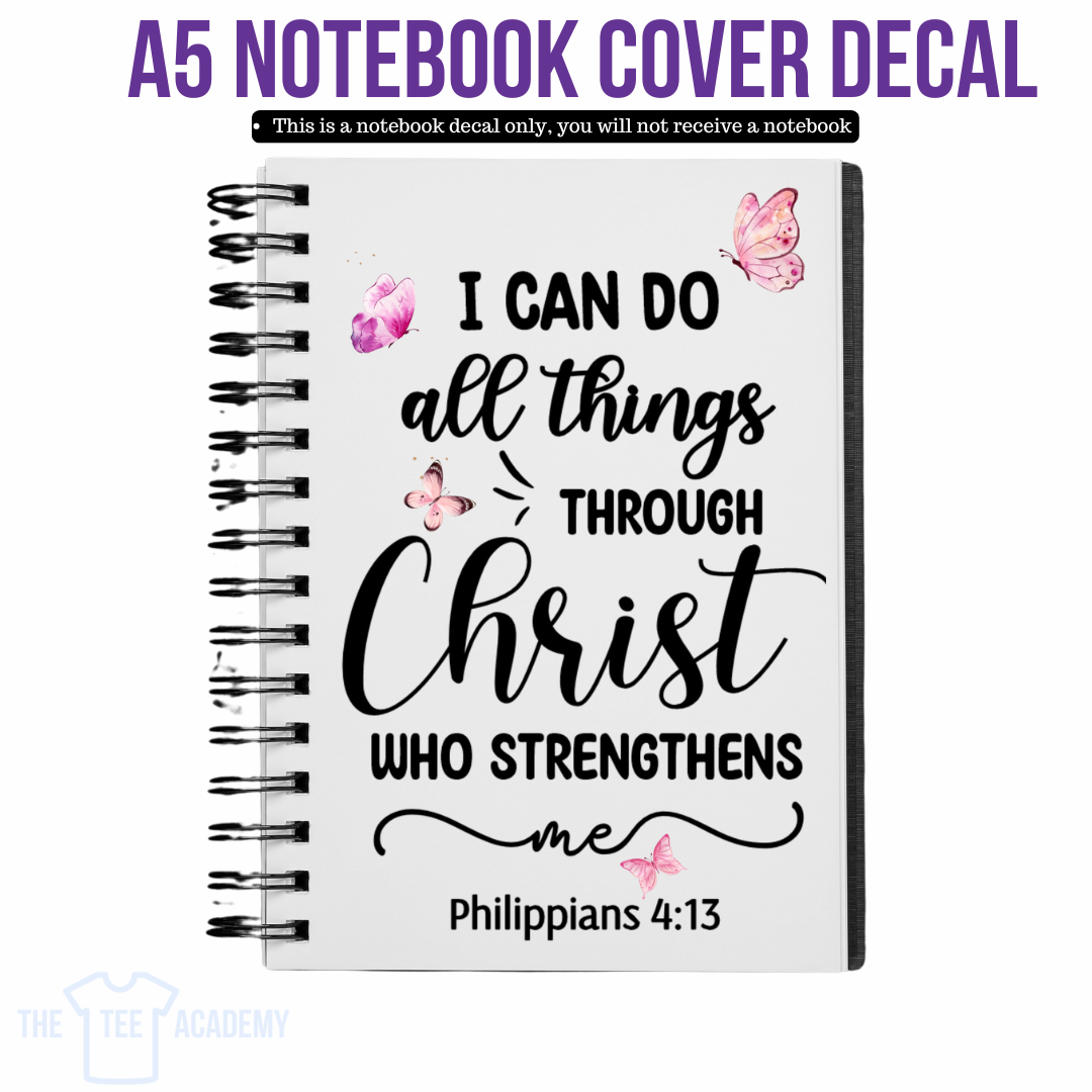 UV DTF Planner Cover Decal - All Things Through Christ