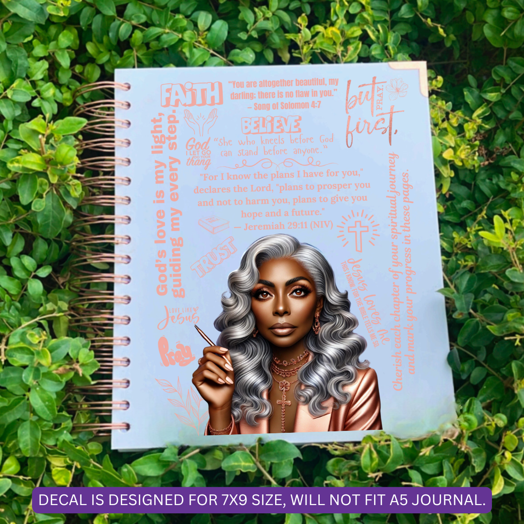 UV DTF Planner Cover Decal - (Rose Gold) Faith Affirmation Babe