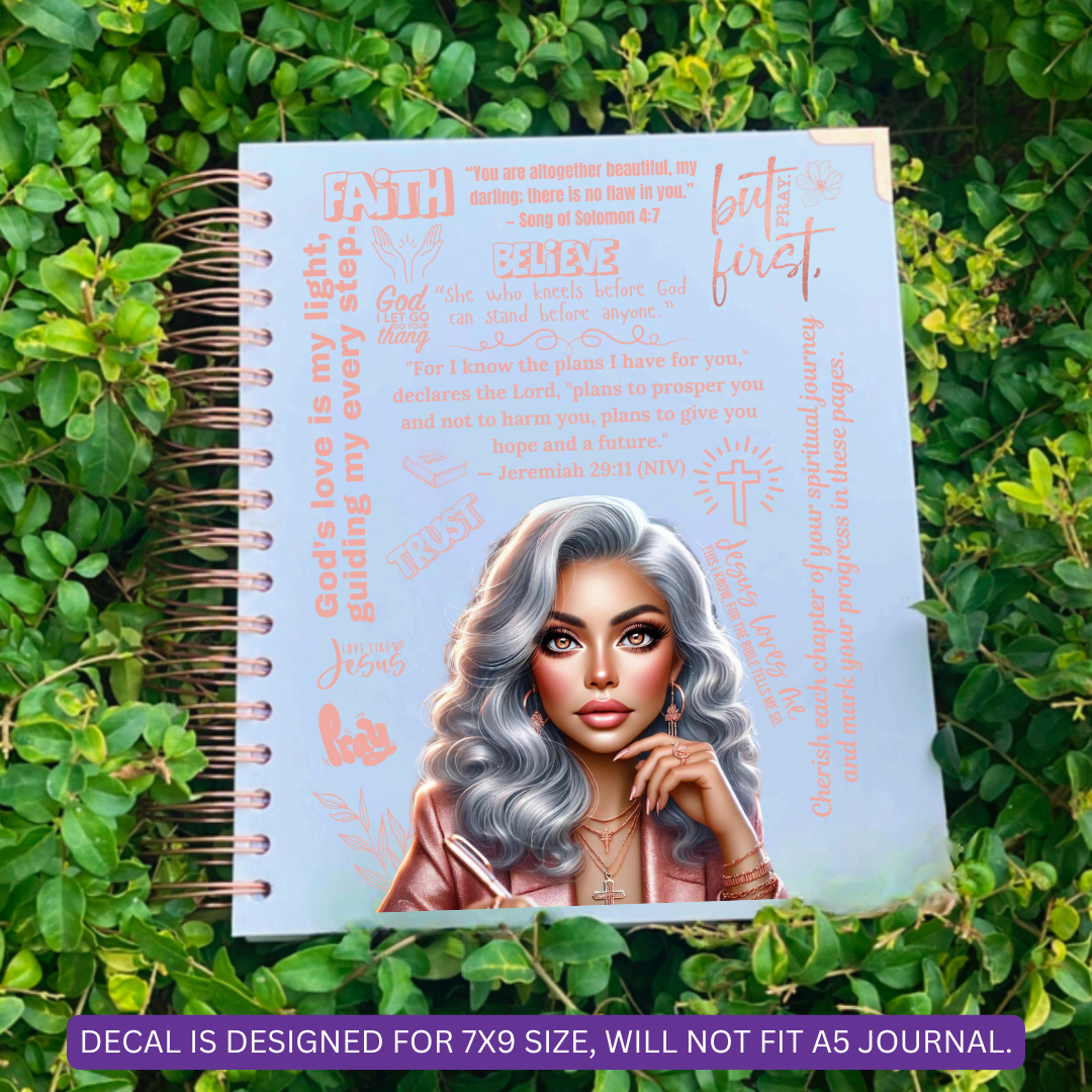 UV DTF Planner Cover Decal - (Rose Gold) Faith Affirmation Babe