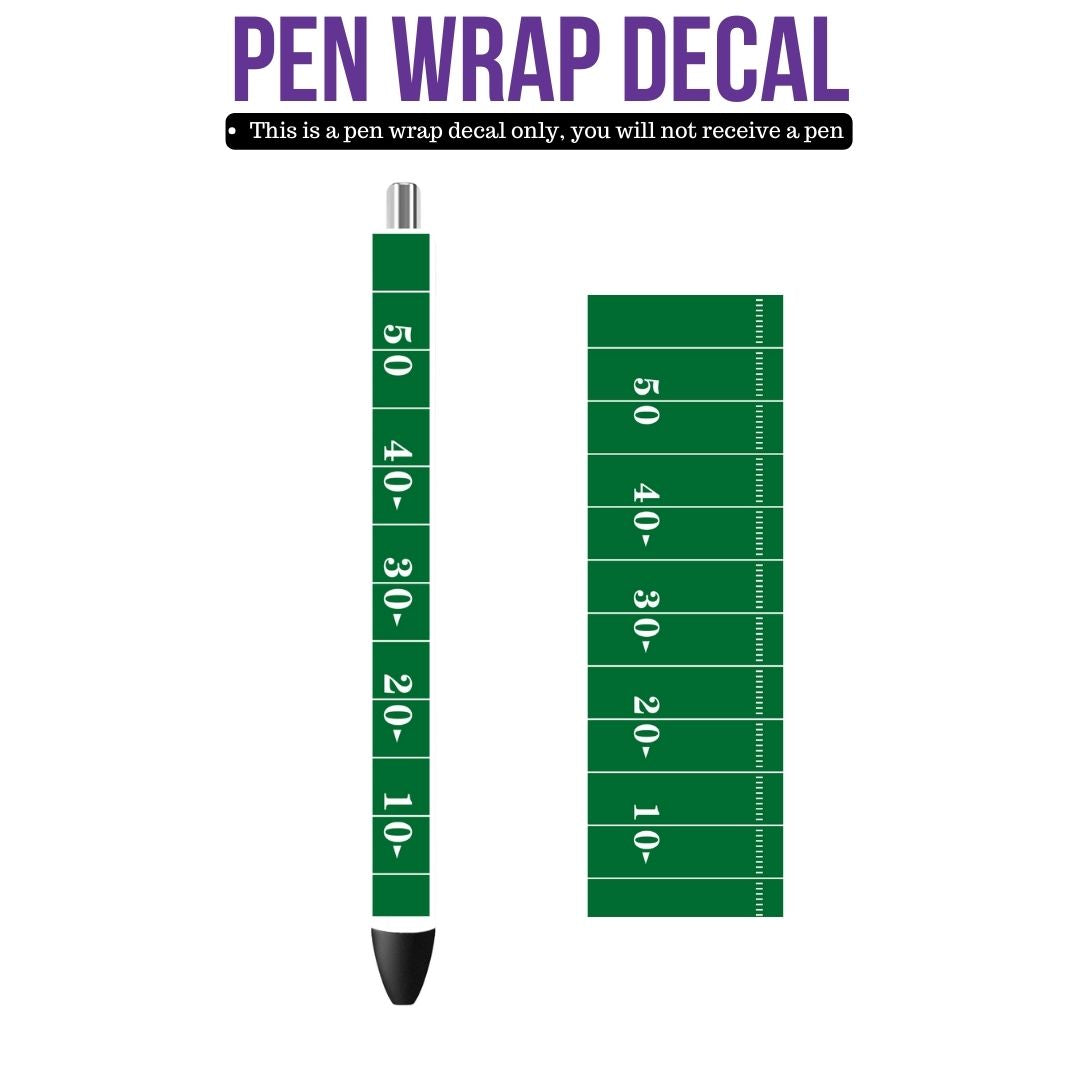 UV DTF Pen Wrap- Yard Lines (Football Turf)