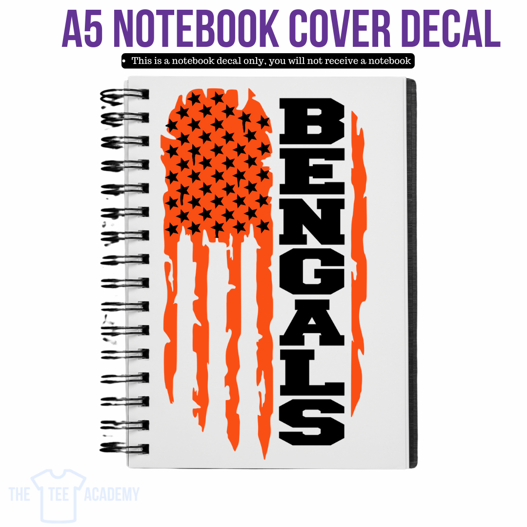 UV DTF Planner Cover Decal - Bengals Flag