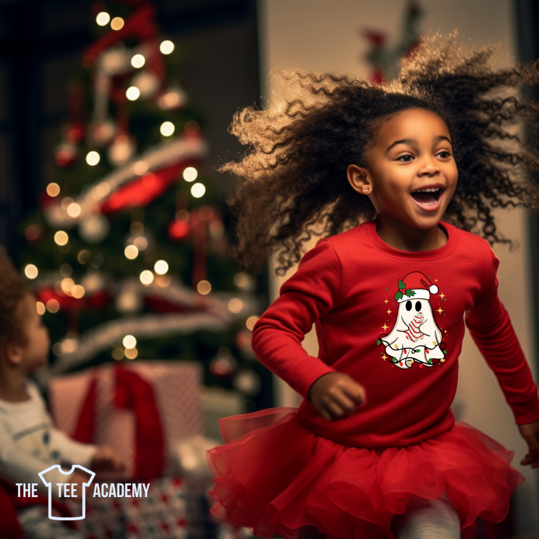 Christmas Ghost - Matte Clear Film Screen Print Transfer