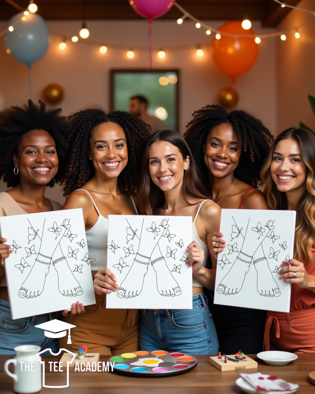 (Sketch Art) Jewelry and Butterflies- Screen Print Transfer