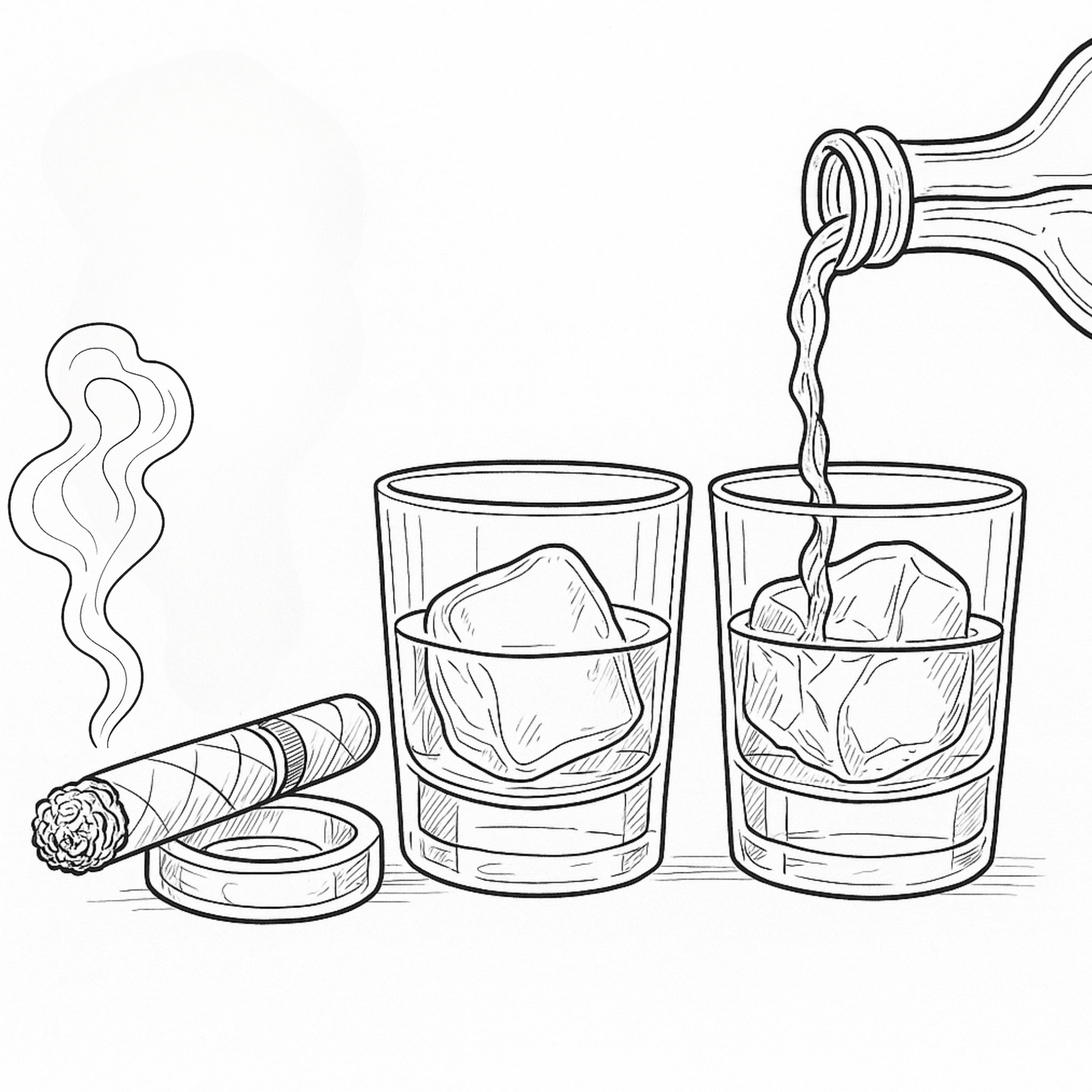 (SUBLIMATION) Sketch Transfer- Whiskey and Cigar