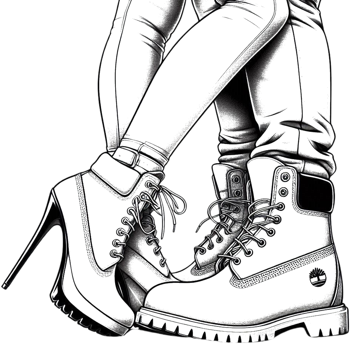 (SUBLIMATION) Sketch Transfer- Streetwear Couple (Boots)
