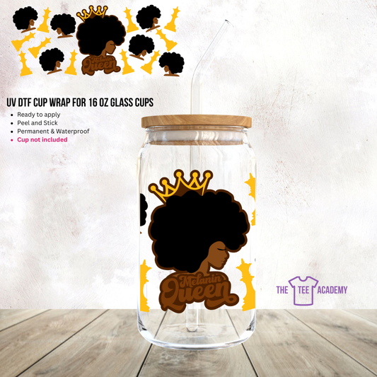 (Pre Order) UV DTF Cup Wrap -Melanin Queen