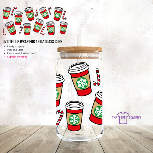 (Pre Order) UV DTF Cup Wrap - Coffee & Peppermints