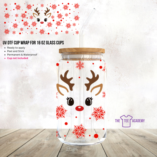 (Pre Order) UV DTF Cup Wrap - Rudolph Vibes