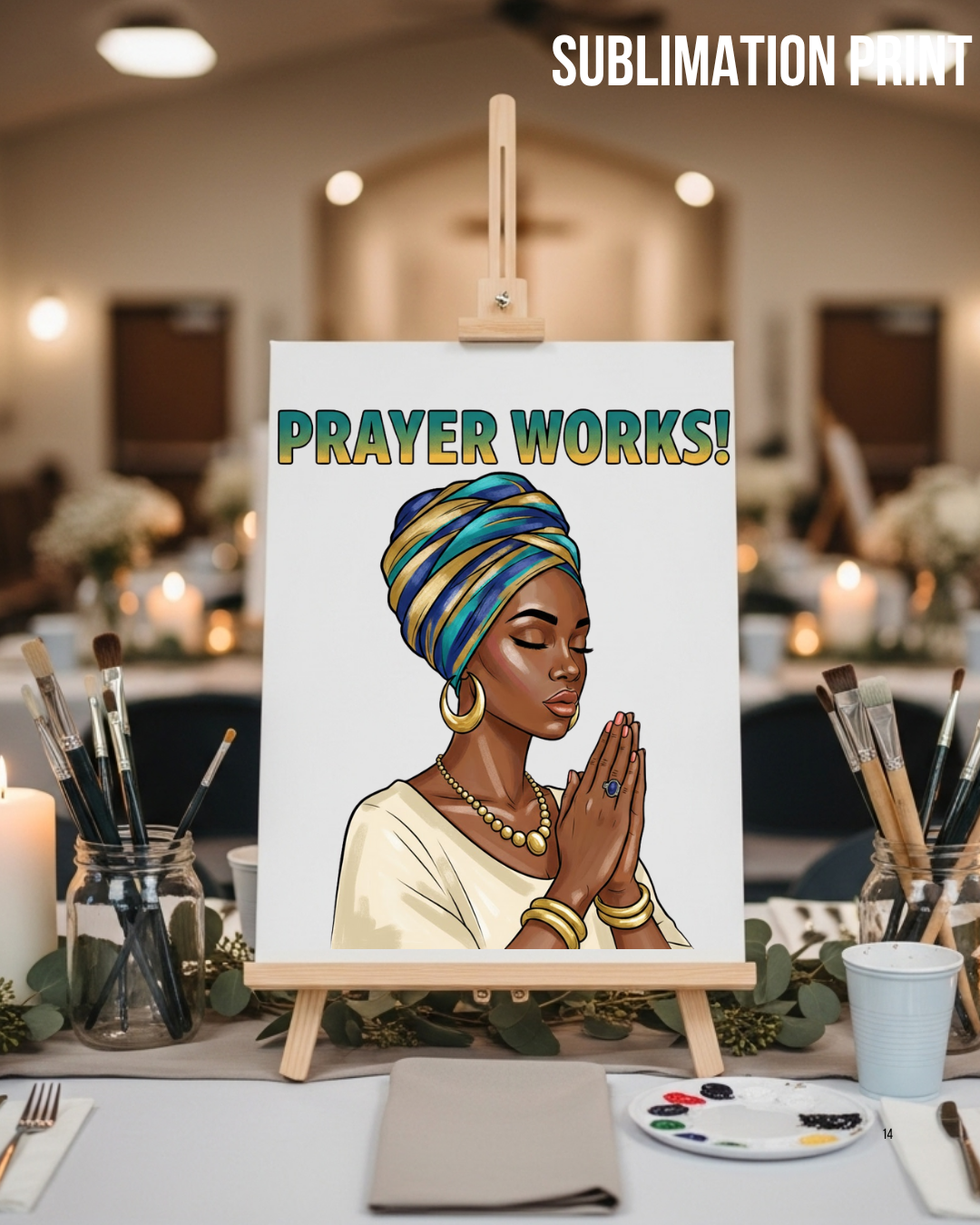 (SUBLIMATION) Sketch Transfer- (Woman) Prayer Works