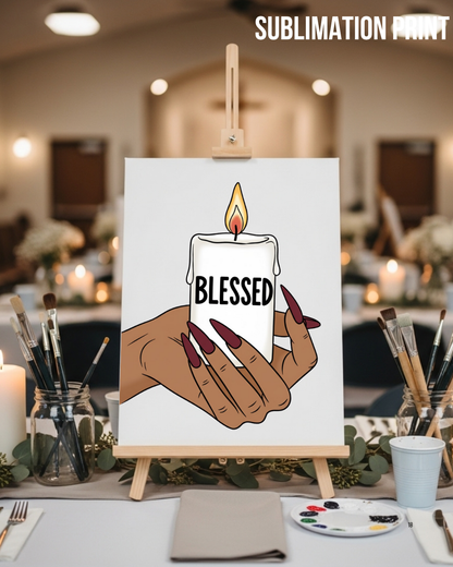 (SUBLIMATION) Sketch Transfer- Blessed Candle&Hand