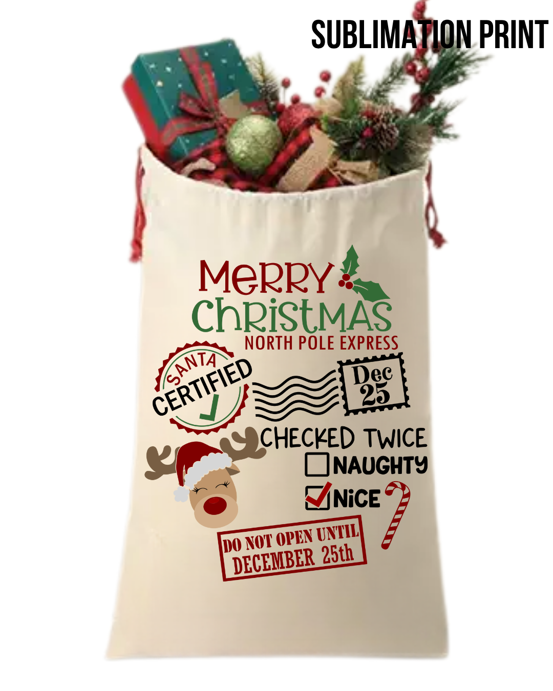 (SUBLIMATION) Santa Sack