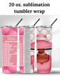 (SUBLIMATION) 20 oz. tumbler print- Bible Emergency Numbers