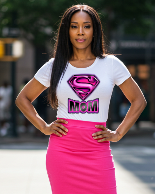 Super Mom- Matte Clear Film Screen Print Transfer