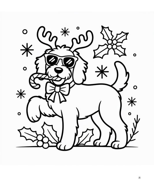(SUBLIMATION) Sketch Transfer- Christmas Dog
