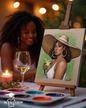(Sketch Art) Floppy Hat and Margaritas-Screen Print Transfer