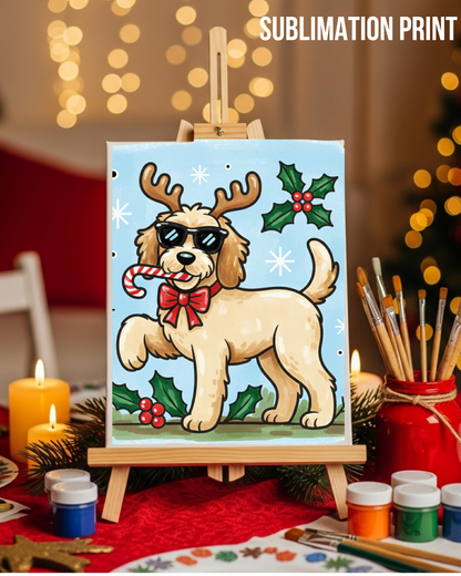 (SUBLIMATION) Sketch Transfer- Christmas Dog
