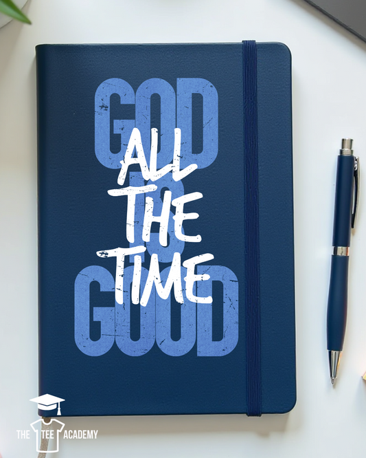 UV DTF Planner Cover Decal - (Blue & White) God Is Good All The Time