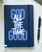 UV DTF Planner Cover Decal - (Blue & White) God Is Good All The Time