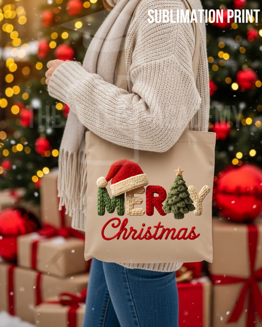 (SUBLIMATION) (Yarn Font) Merry Christmas