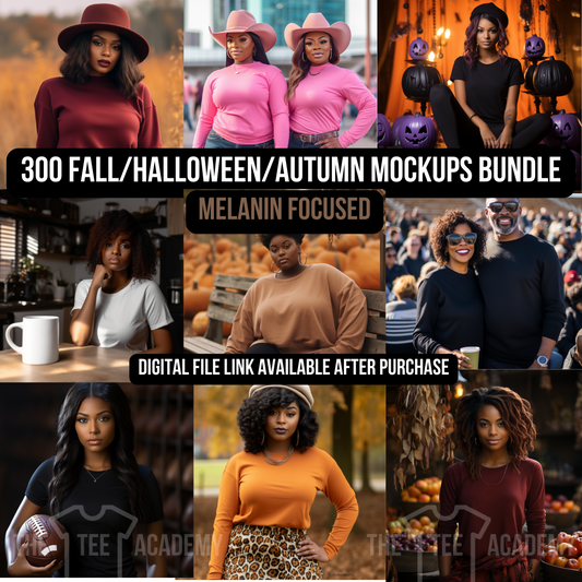 Fall/Autumn/Halloween Mockup Bundle: Melanin Focused
