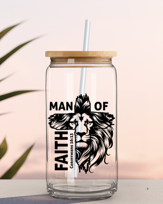 UV DTF Cup Decal - (Lion) Man Of Faith