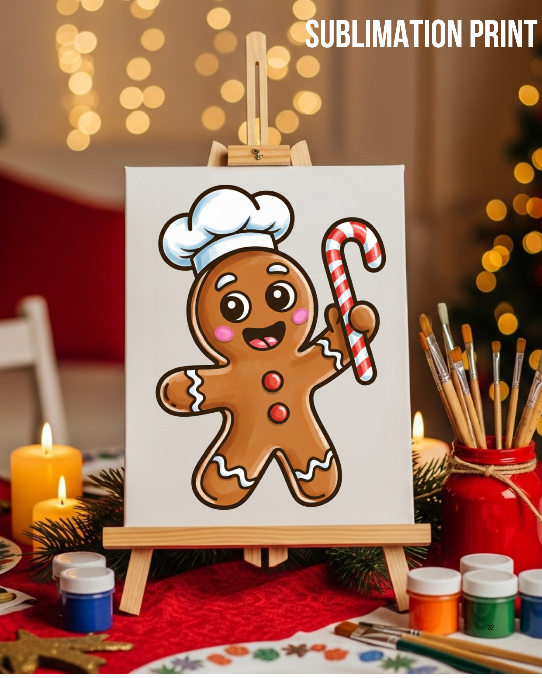 (SUBLIMATION) Sketch Transfer- Gingerbread Man