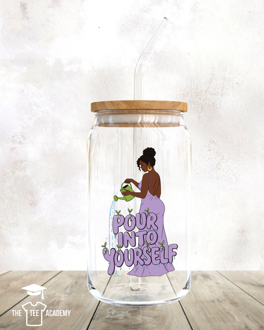UV DTF Cup Decal- Pour Into Yourself (purple)