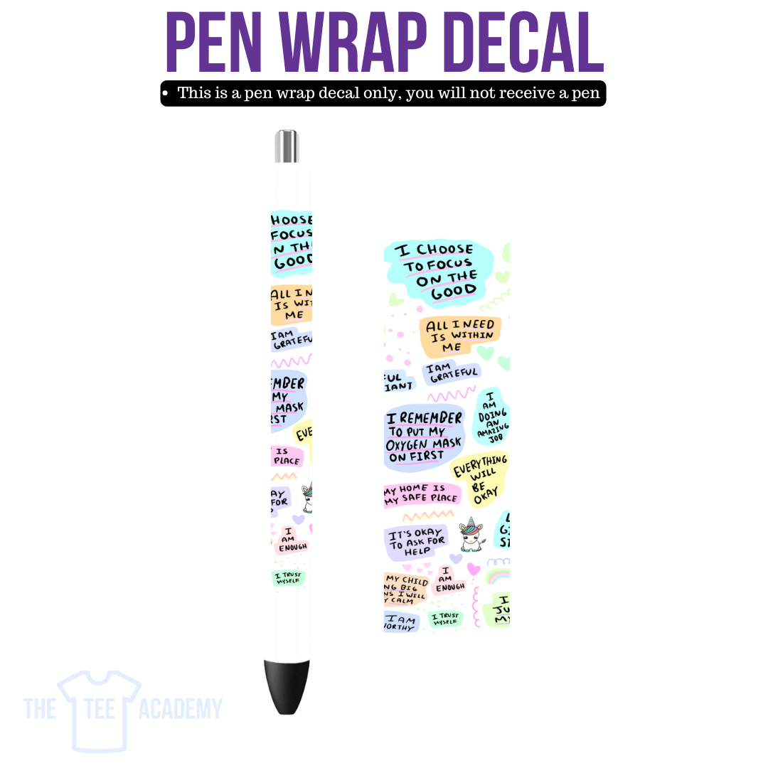 UV DTF Pen Wrap- Self Love Journal