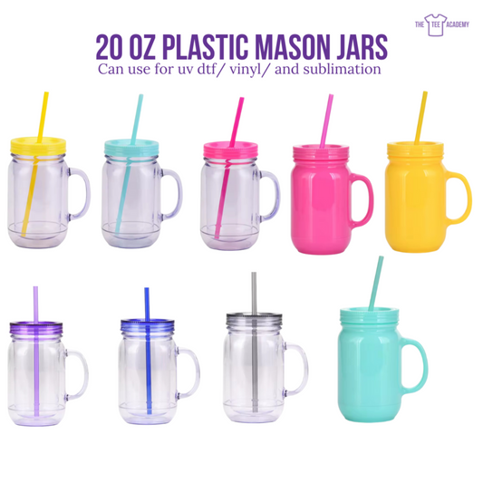 20 OZ Plastic Mason Jars