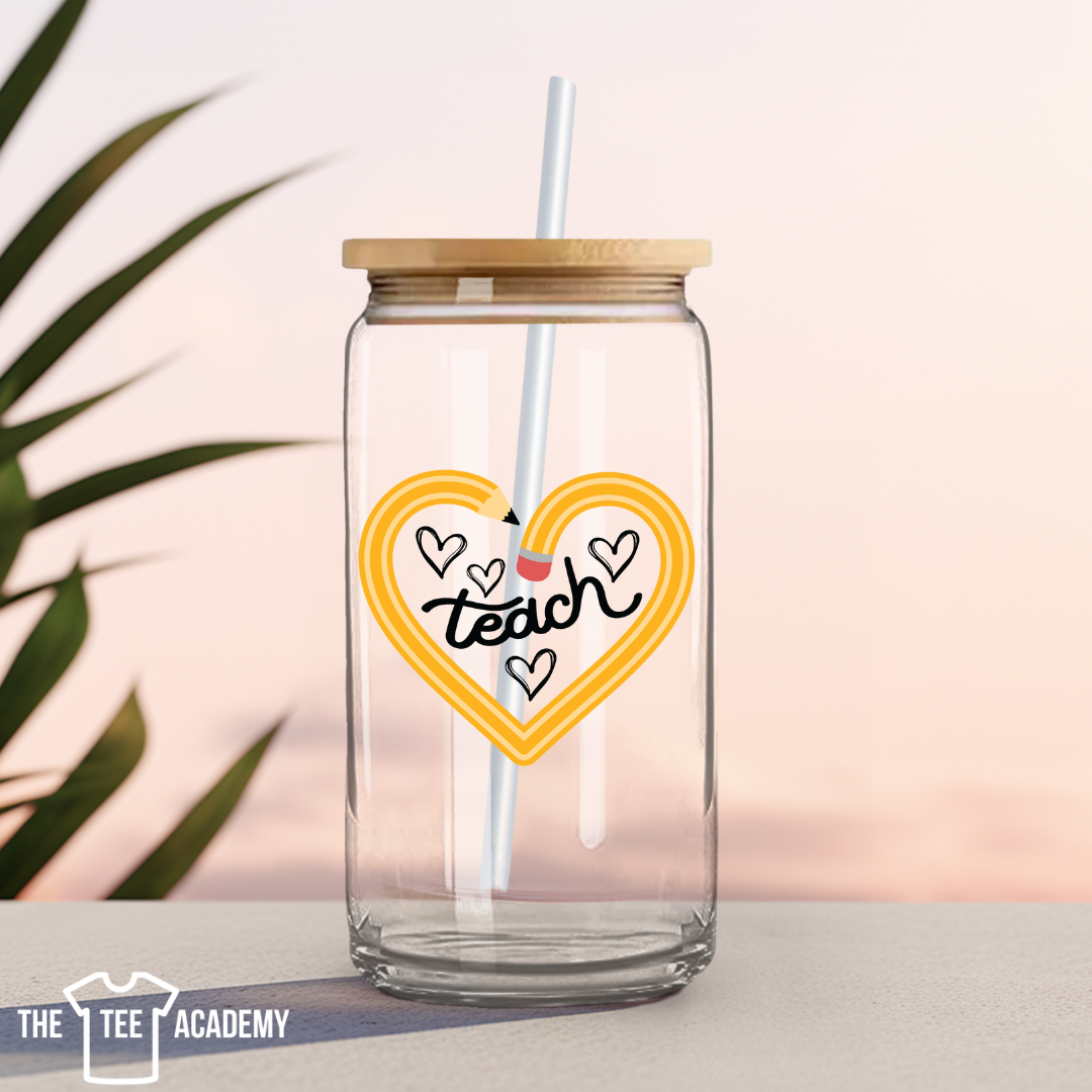 Teacher heart-UV DTF Cup Decal