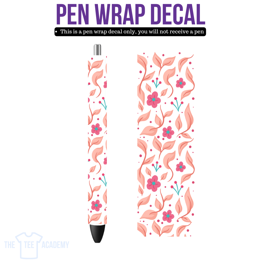 UV DTF Pen Wrap-Flowers and Leaves