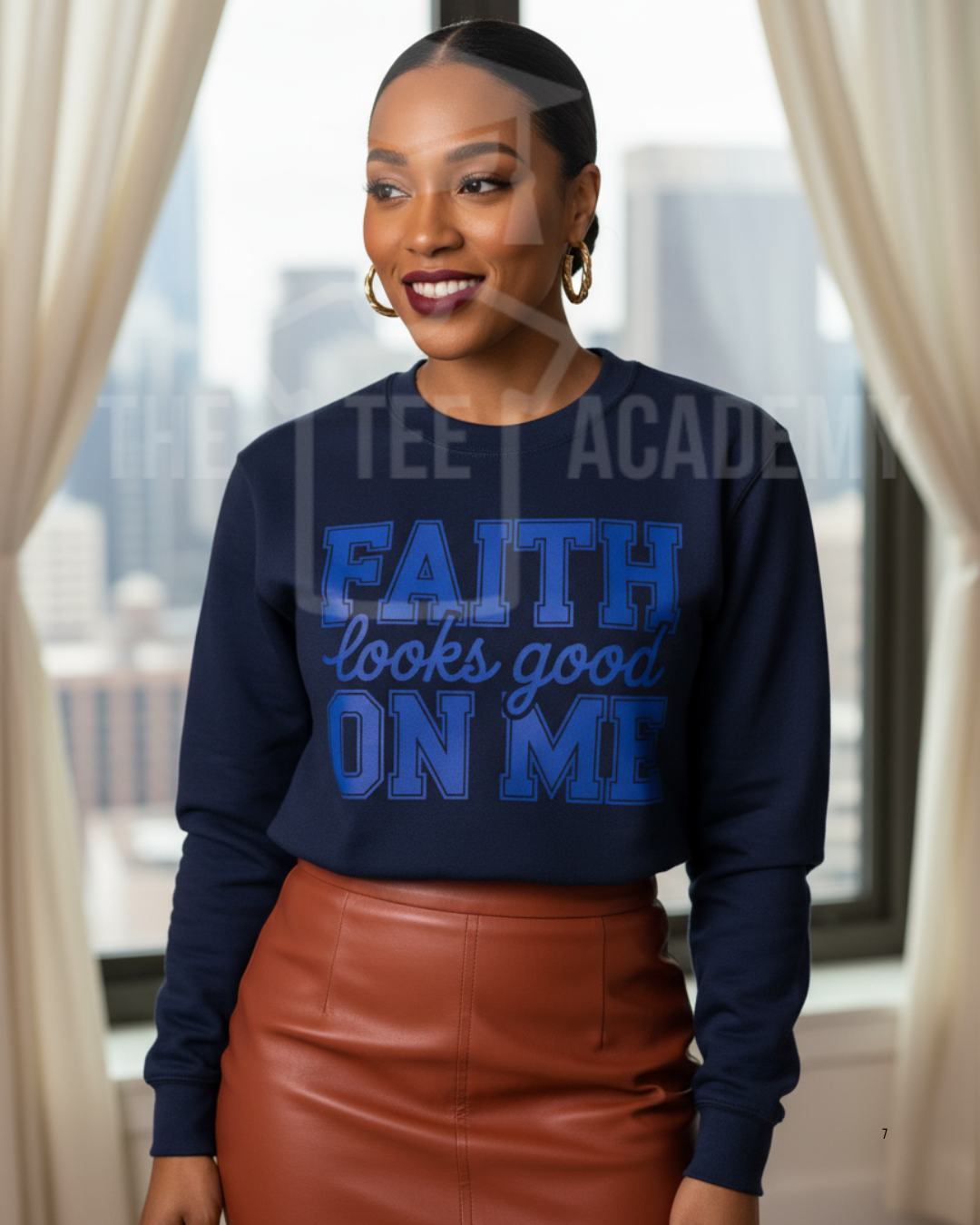 (Royal Blue) Faith Looks Good On Me- Screen Print Transfer