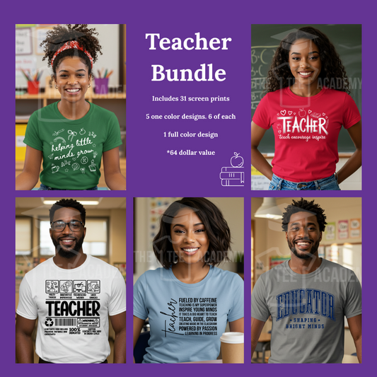 Teacher Screen Print Transfer Bundle