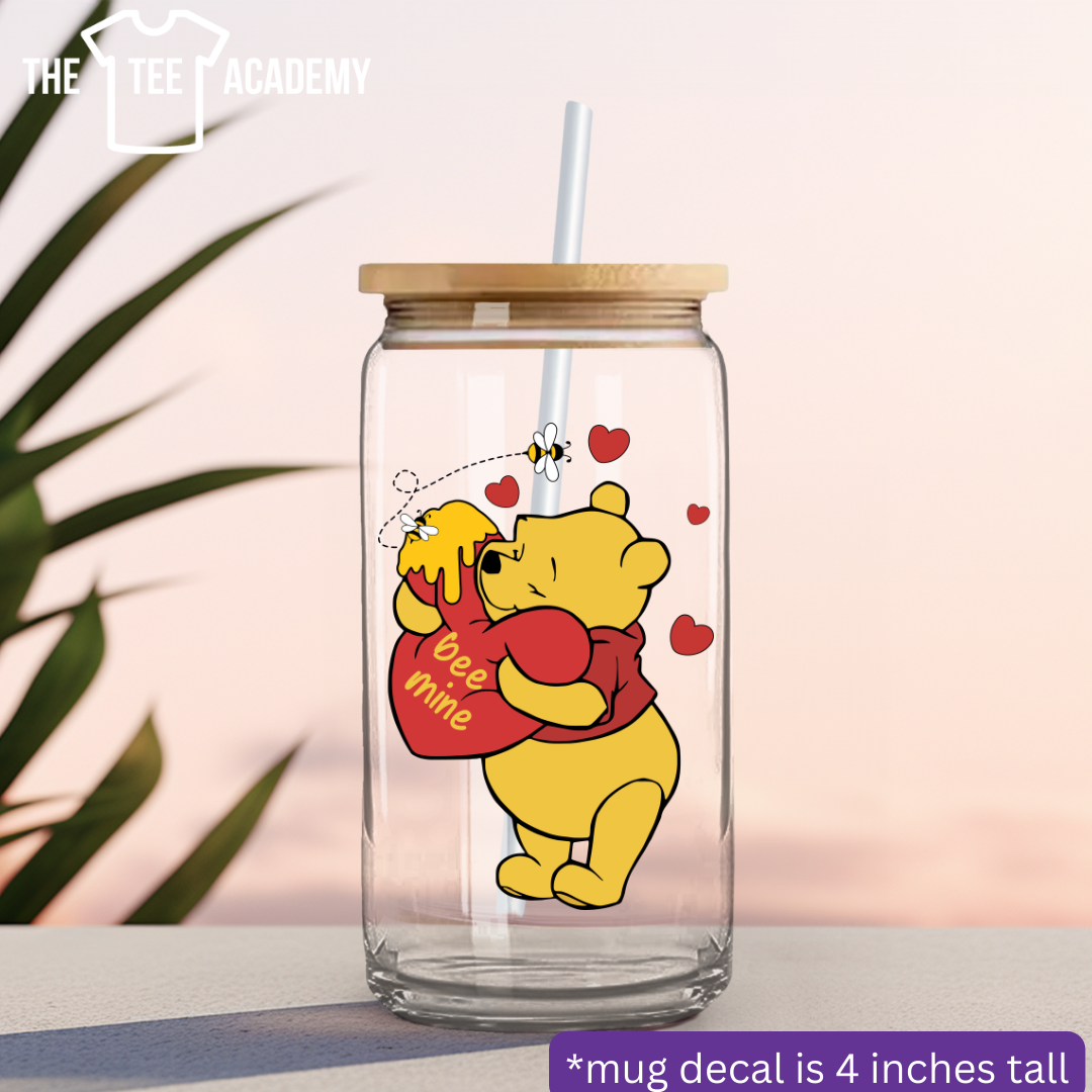 Bee Mine Pooh Bear-UV DTF Cup Decal