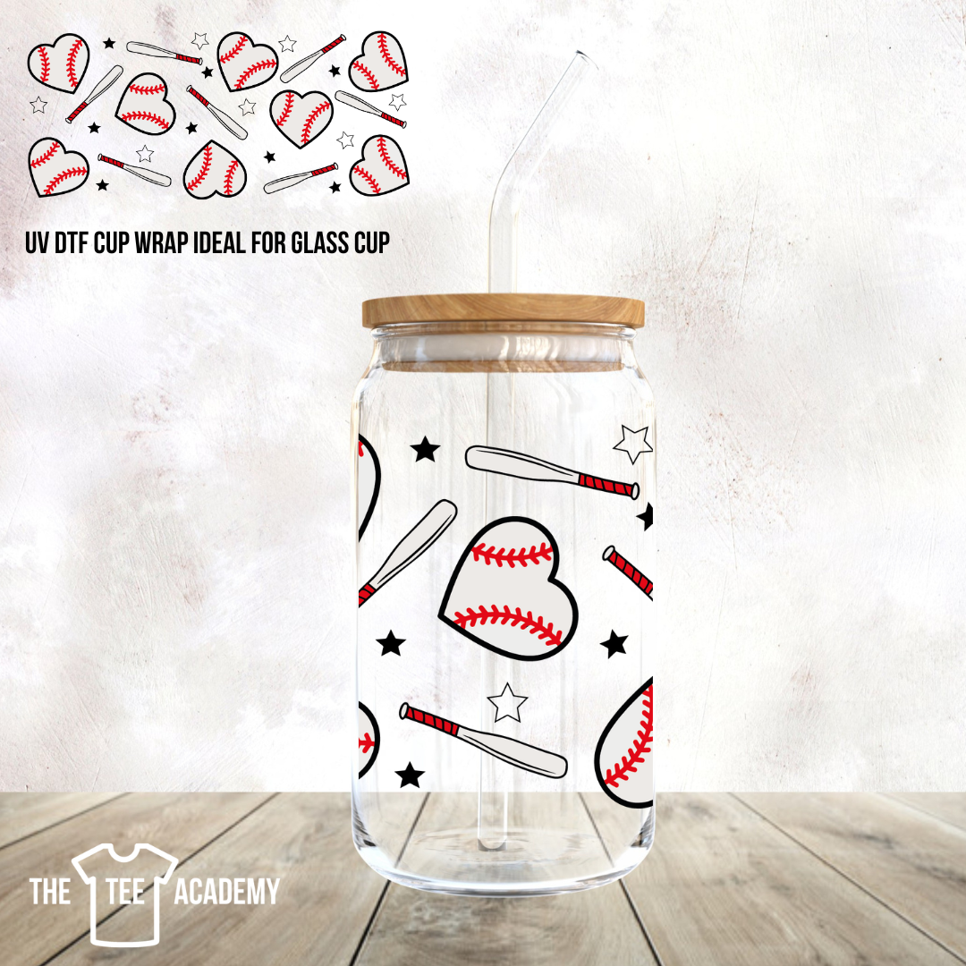 Baseball & Bats-UV DTF Cup Wrap