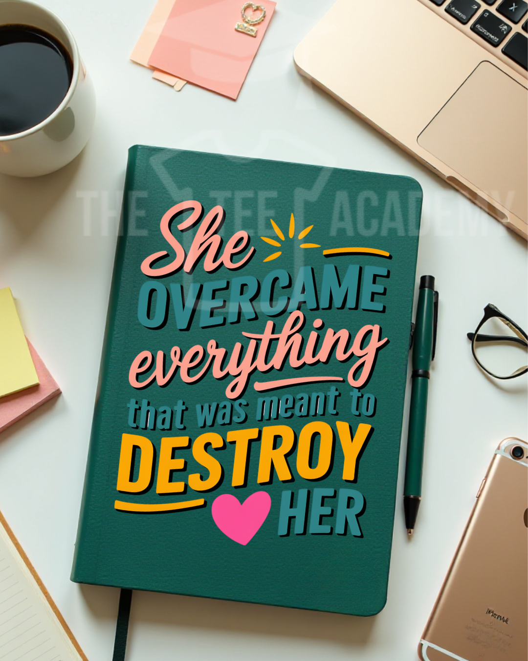 UV DTF Planner Cover Decal- She Overcame Everything