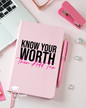 UV DTF Planner Cover Decal- (New) Know Your Worth, Then Add Tax