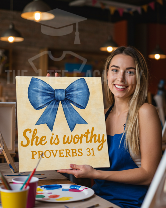 (Sketch Art) She Is Worthy- Screen Print Transfer