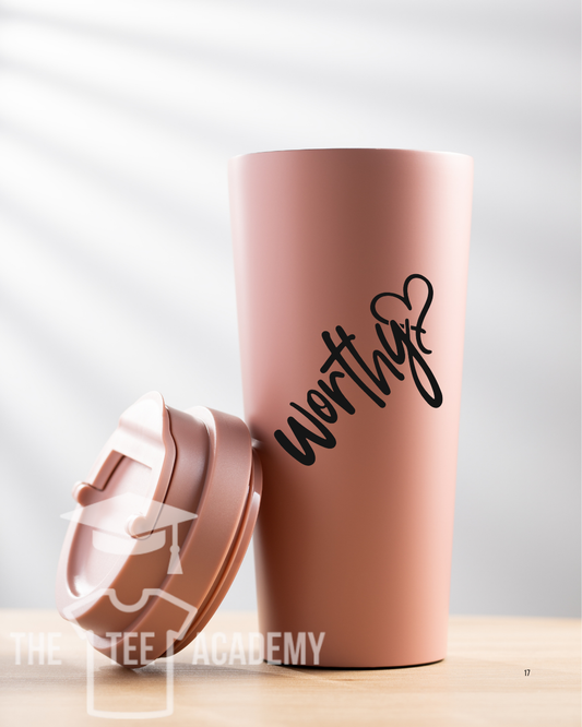 UV DTF Cup Decal - (Black) Worthy