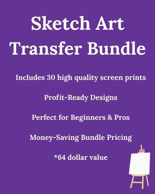 Sketch Art Screen Print Transfer Bundle